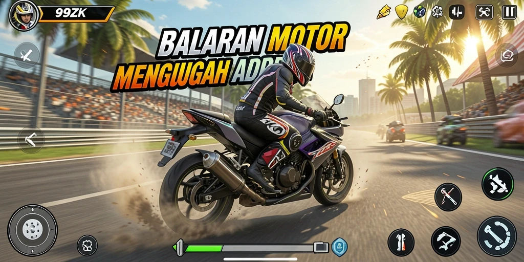 Gameplay seru balapan motor di 99ZK.