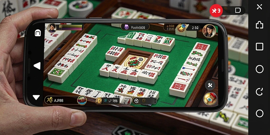 Tampilan gameplay AJR88 dengan grafis Mahjong yang menarik.