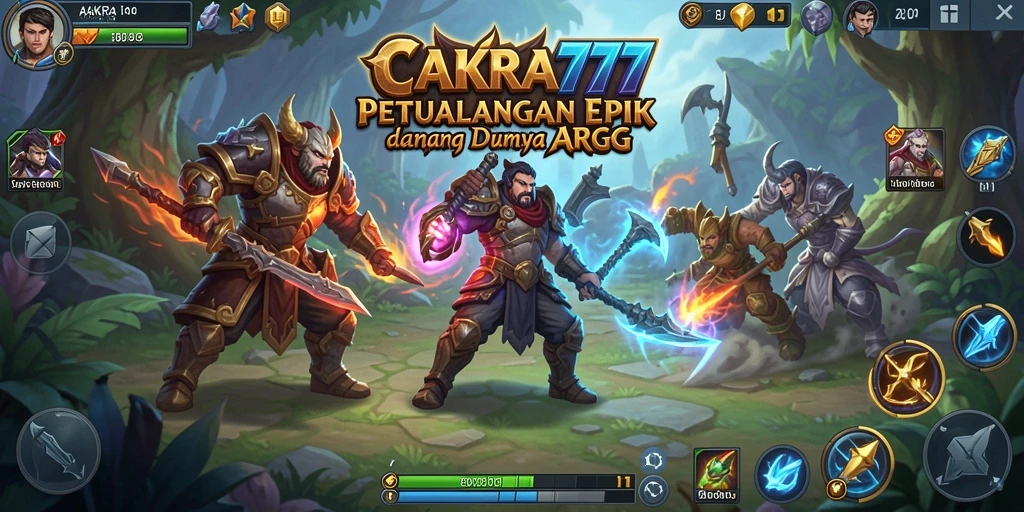 Tangkapan layar menunjukkan aksi intens dari gameplay ARPG CAKRA777.
