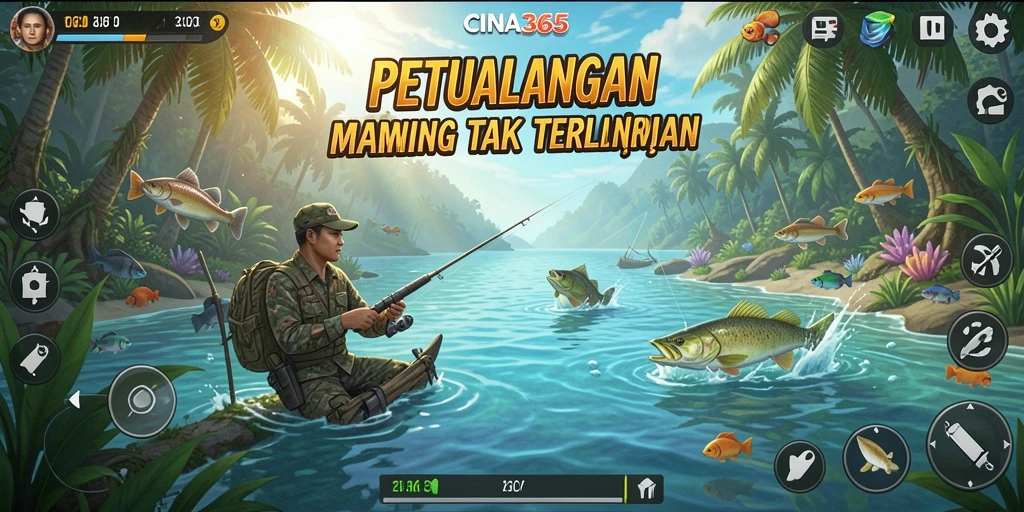 Tampilan gameplay di CINA365 dengan pengalaman memancing yang seru.