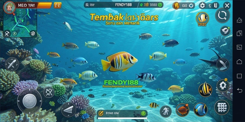 Tampilan gameplay menarik saat menembak ikan di FENDY188.