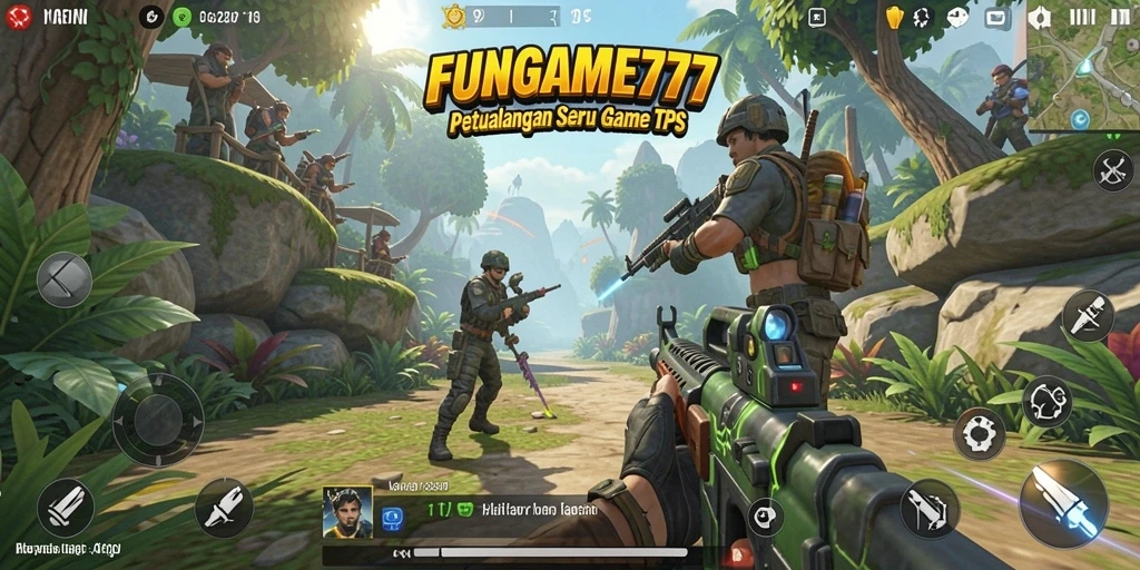 Screenshot gameplay FUNGAME777 menunjukkan aksi seru dalam TPS.