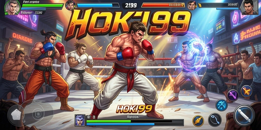 Screenshot HOKI99 menampilkan aksi pertarungan yang seru.