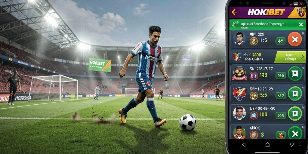 Tampilan utama HOKIBET menunjukkan fitur taruhan olahraga yang menarik.