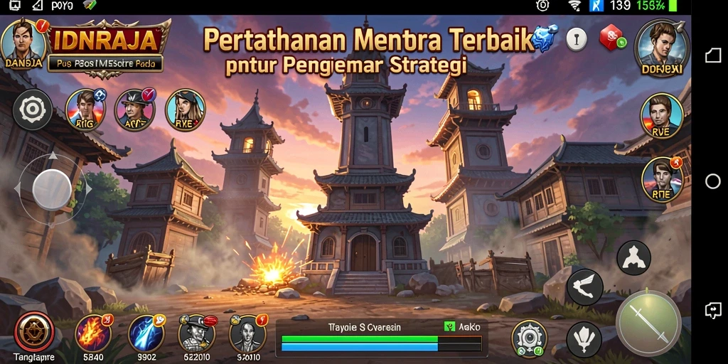 Screenshot IDNRAJA menampilkan aksi menara pertahanan yang mendebarkan.