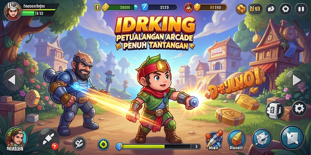 Tangkapan layar gameplay IDRKING menunjukkan aksi seru dalam game Arcade.