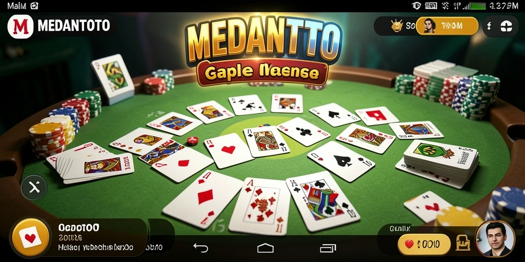 Screenshot gameplay MEDANTOTO menunjukkan suasana seru permainan Gaple.