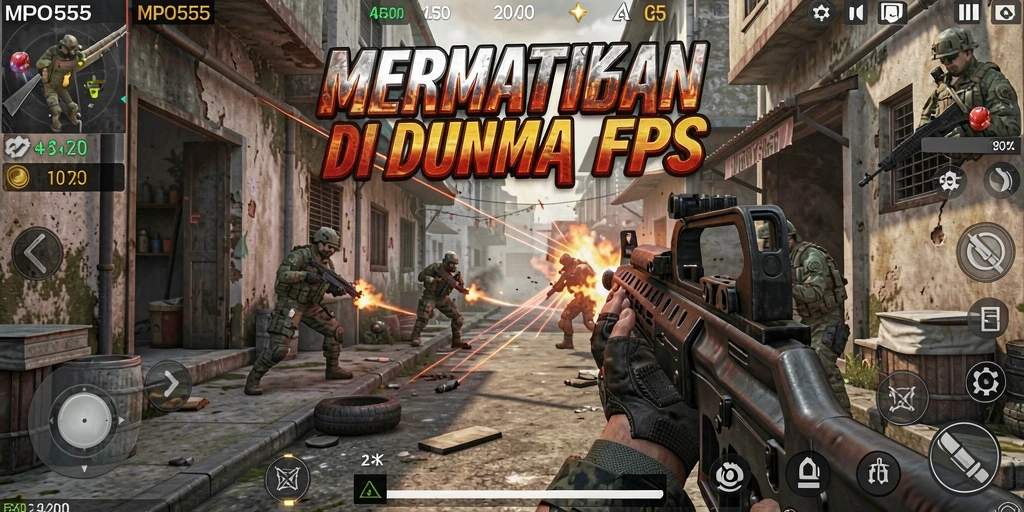 Gameplay mendebarkan dalam mode FPS yang intens.