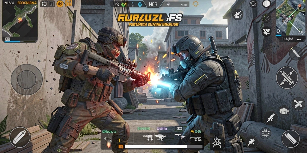 Gameplay seru N06 dengan pertarungan FPS yang mendebarkan.
