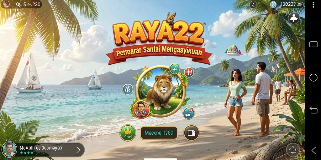 Screenshot gameplay RAYA22 yang penuh warna dan menarik.