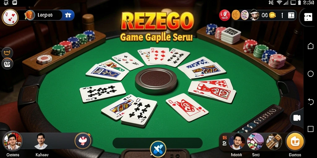 Gameplay seru Gaple di REZEGO, penuh strategi dan tantangan.