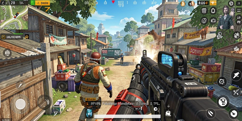 Tangkap layar gameplay RPVIP6 menampilkan aksi pertempuran yang mendebarkan.