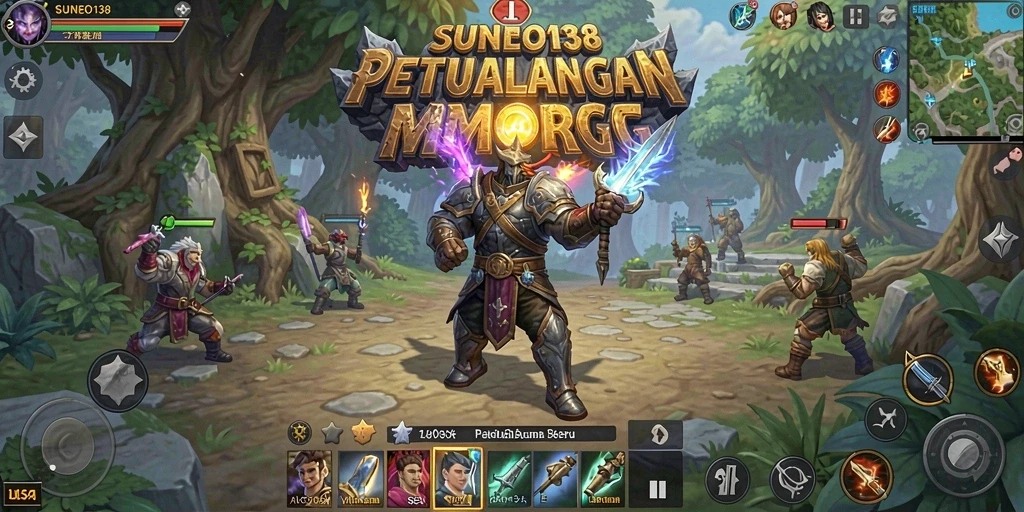 Tampilan screenshot SUNEO138 menampilkan aksi pertarungan mendebarkan di dunia RPG.